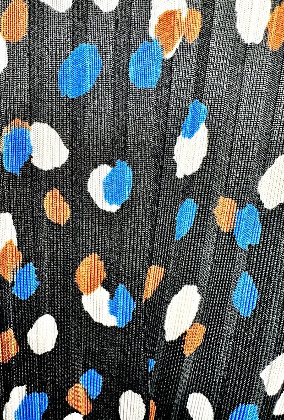 SIGNATURE BY ROBBIE BEE Black Spot Faux Wrap Dress Retail $79 Stretch Size MP