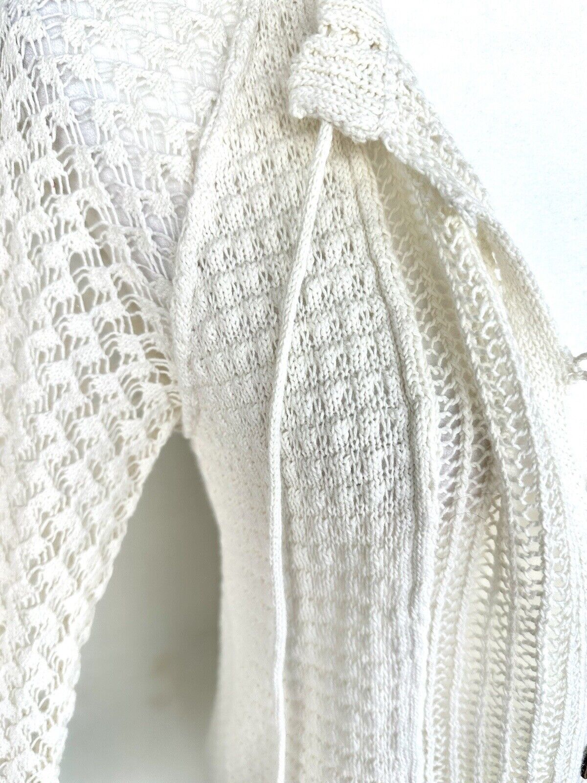 Sundance Medora Crochet Knit Cover Up Retails $148 XS Linen Cotton