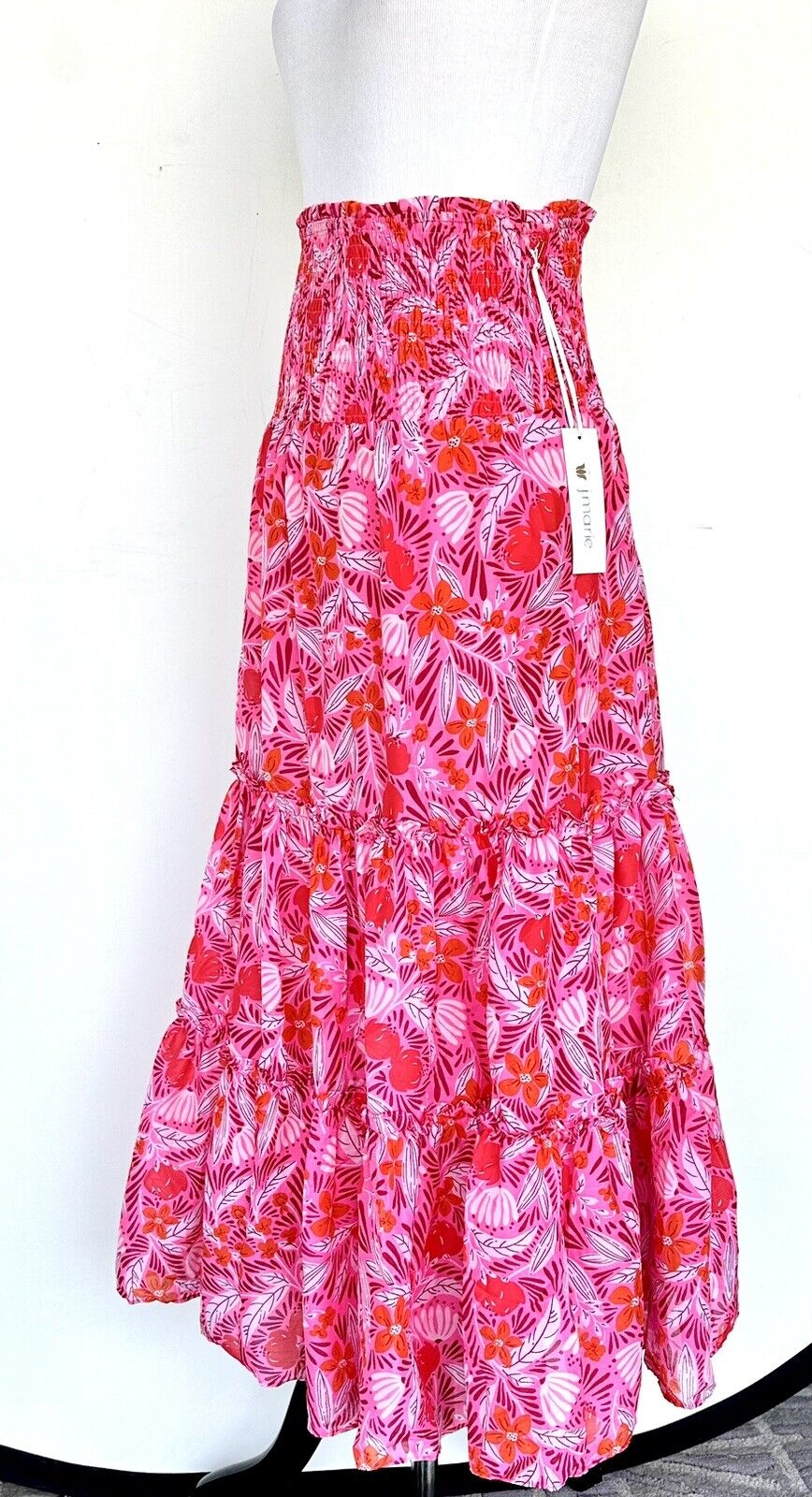 J Marie Dixie Tiered Midi Skirt / Dress size L Retail $158 Price $59 NWT