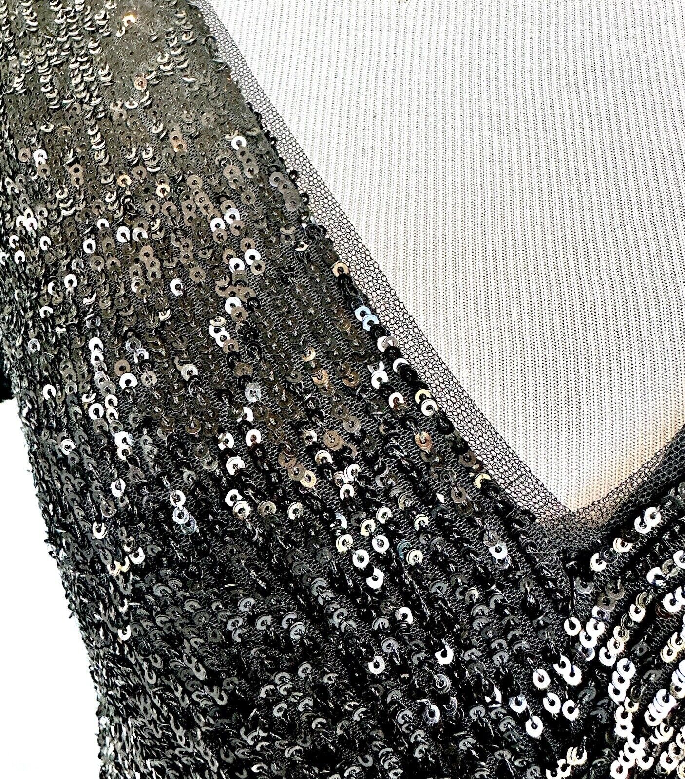 Aqua Black Sequined Party Cocktail Dress Size 0 Retails $248 Price $85