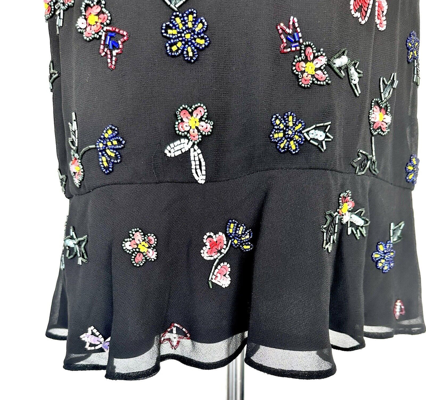 Aidan mattox Black Beaded Cocktail Dress Size 2 Retails $275 Price $$95 NWT