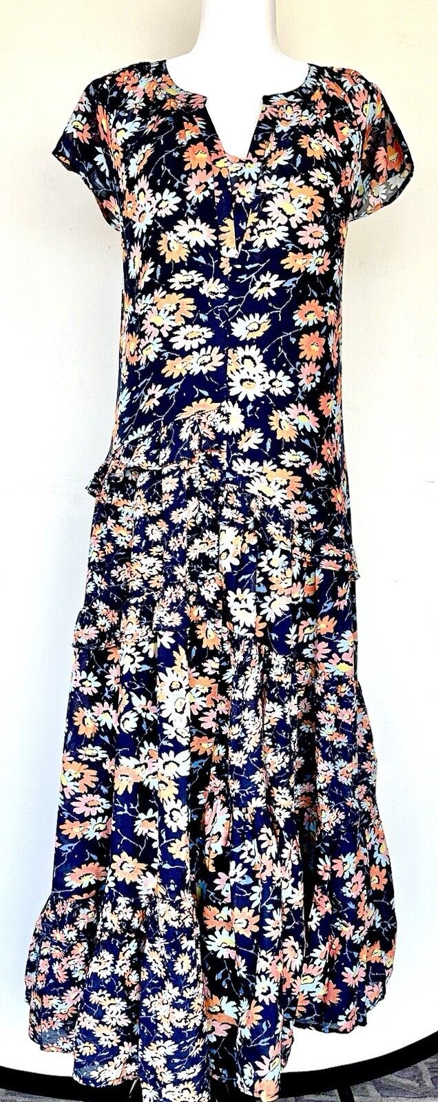 Sundance Pretty Petals Tiered Midi Dress Retails $178 PXXS Ruffle NWT