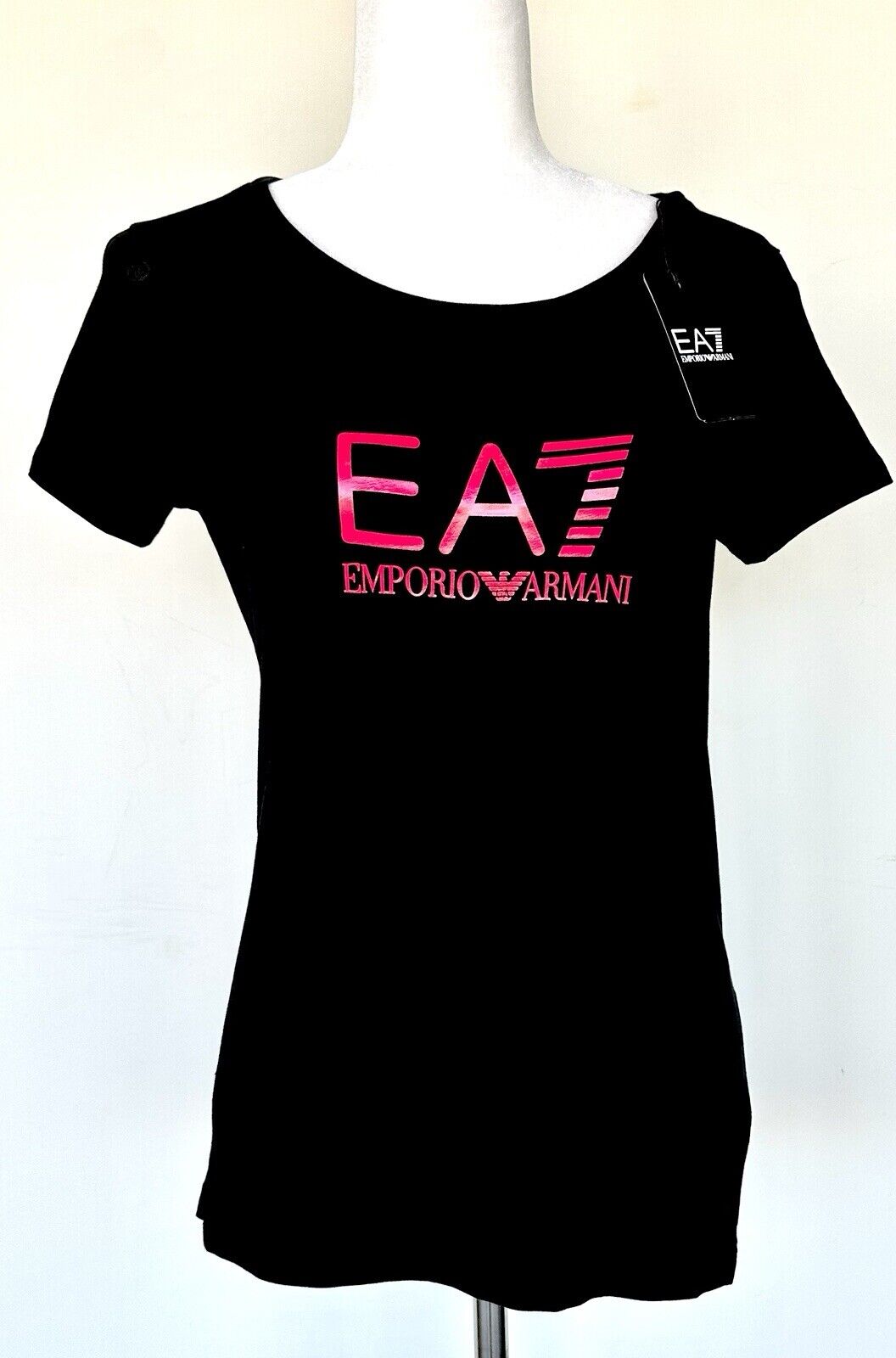 Emporio Armani EA7 Woman’s Black Tee Retail $95 Small New