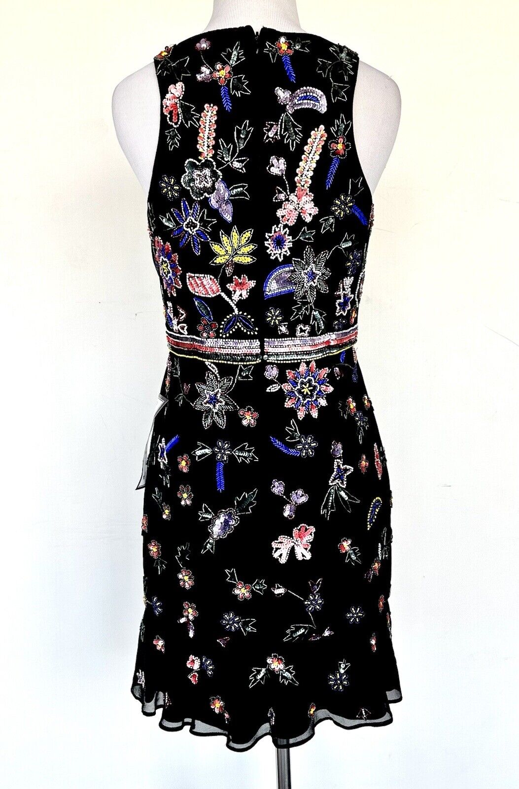 Aidan mattox Black Beaded Cocktail Dress Size 2 Retails $275 Price $$95 NWT