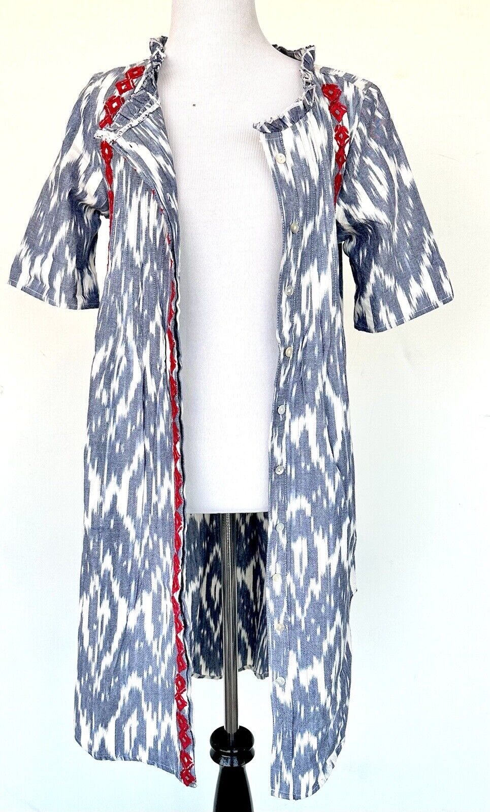 Sundance Isabel Ikat Shirt Dress With Embroidery  Size PXXS Retails $158