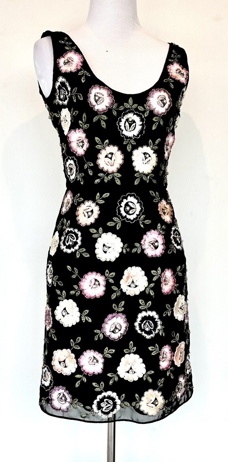 Needle & Thread 2 Beaded Embroidered Floral Mini Sheath Dress  Retail $529