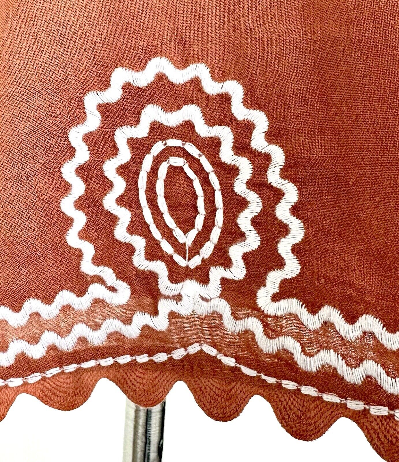 J Marie Linen Viscose Mix Ryan Top Embroidered Rust Retail $110 Price $52 NWT