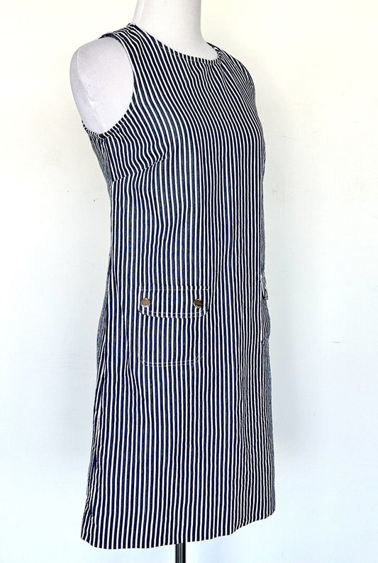 Tommy Hilfiger Sleeveless Dress Blue White Striped Retails $99 Price $59 4P
