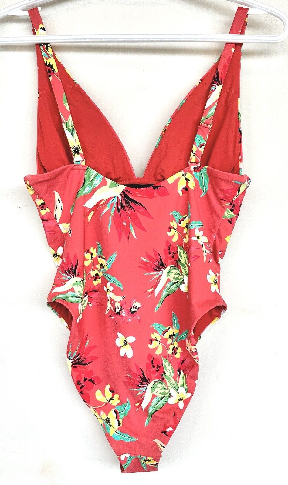 Aqua Coral Floral Plunge Swimsuit Size S Retails $98 New