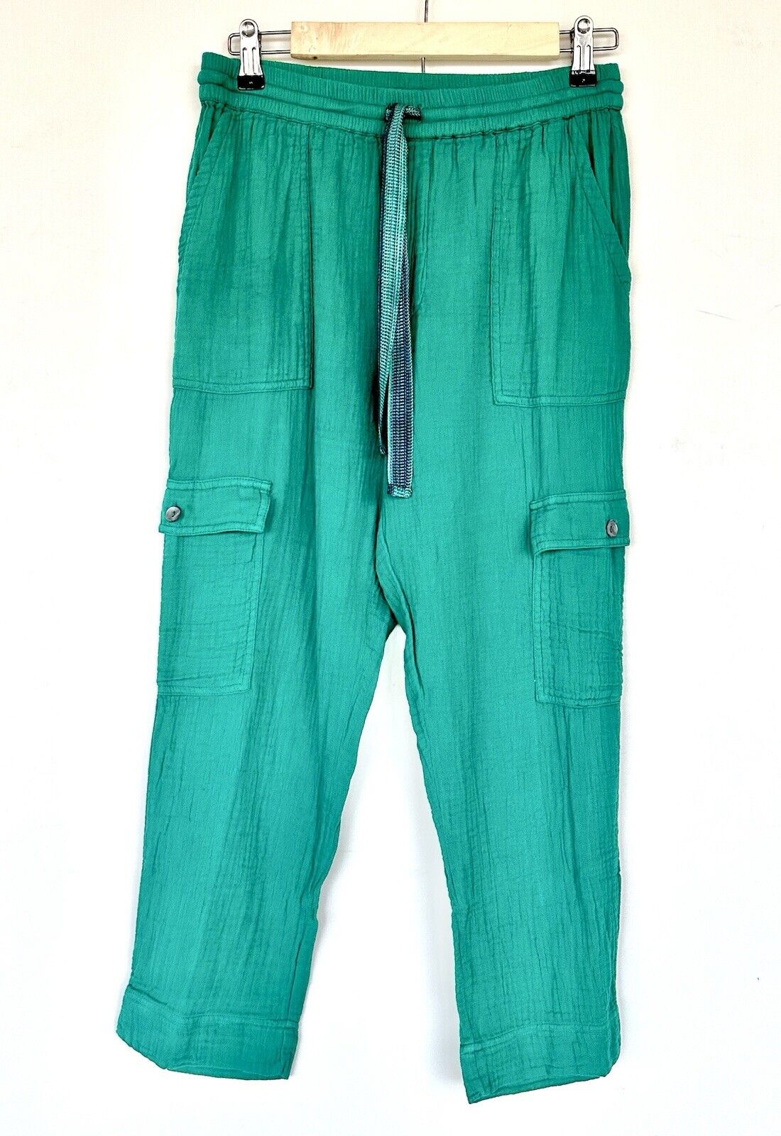 Sundance Inari Pants 100% Indian Cotton Teal Retails $98 Price $58 NWT XSP