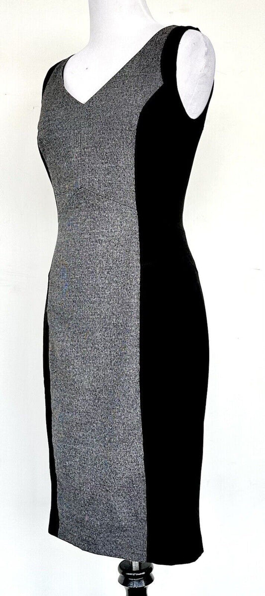 White House Black Market Tweed Panel Ponte Sheath Pencil Dress 00 Retails $99.50