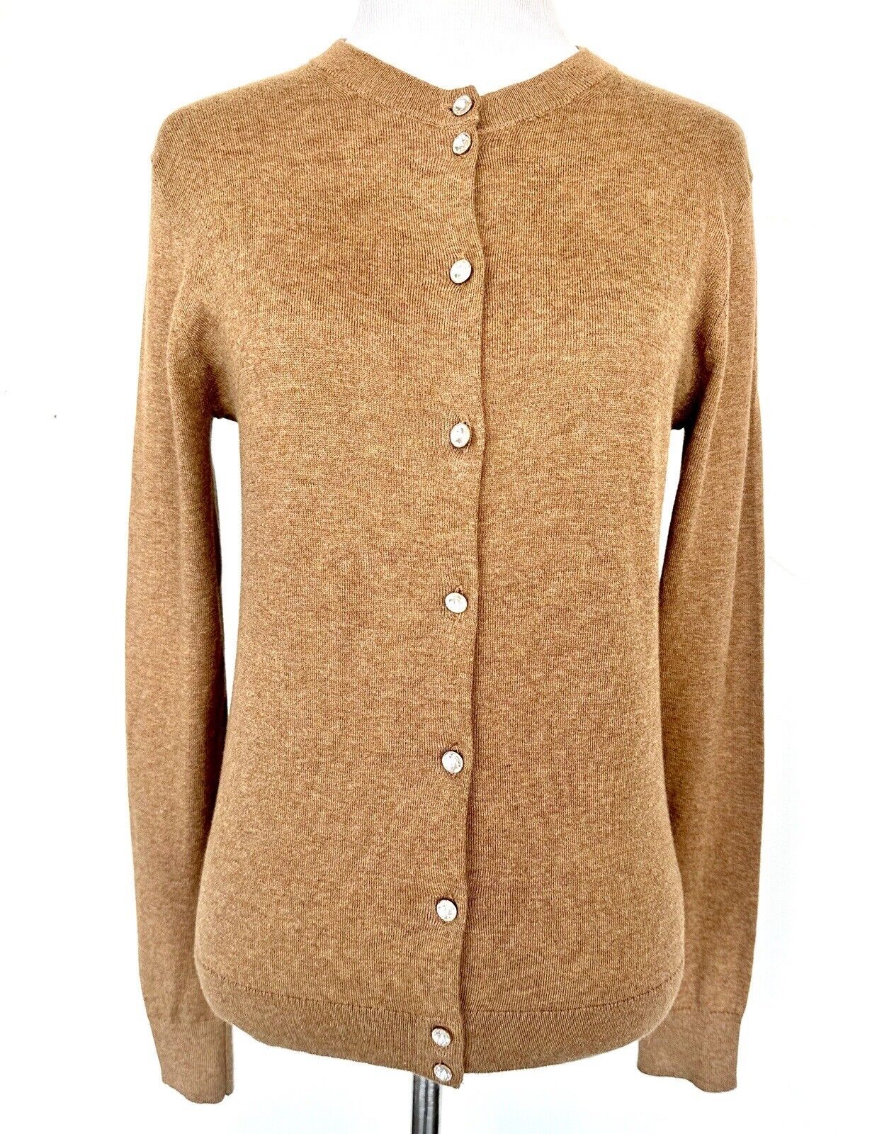 J Crew Cotton Honey Rhinestone Cardigan NWT Retail $79.50 Price $59.50 Size XS