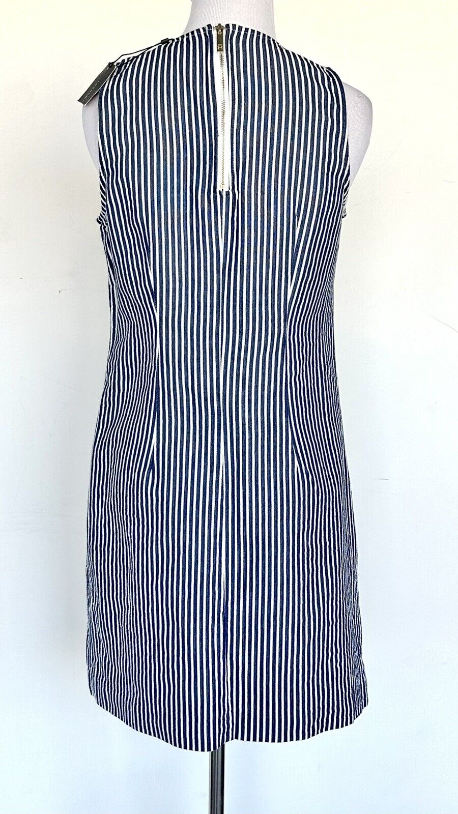 Tommy Hilfiger Sleeveless Dress Blue White Striped Retails $99 Price $59 4P