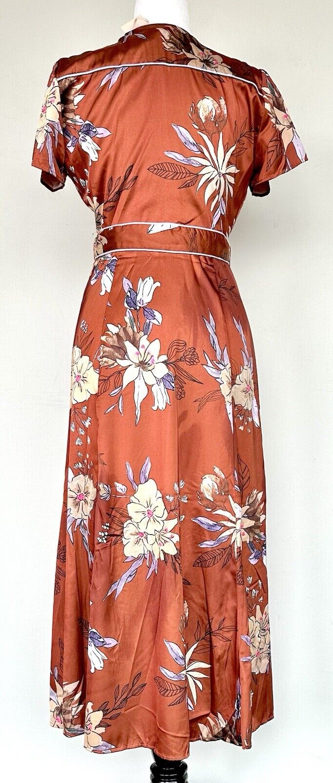 Hutch Bronze Maybelle Floral Satin Dress Size 0 Retail $280