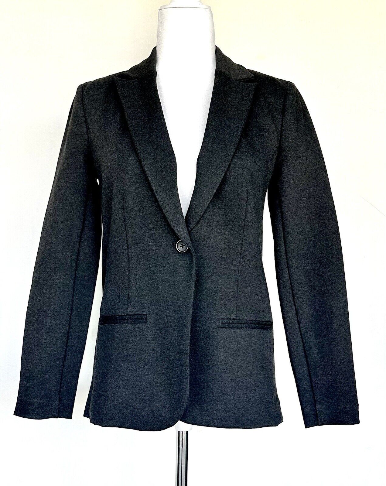 JCREW $148 Ponte Single Button Work Blazer in Carbon Size 0 NWT Retail $148