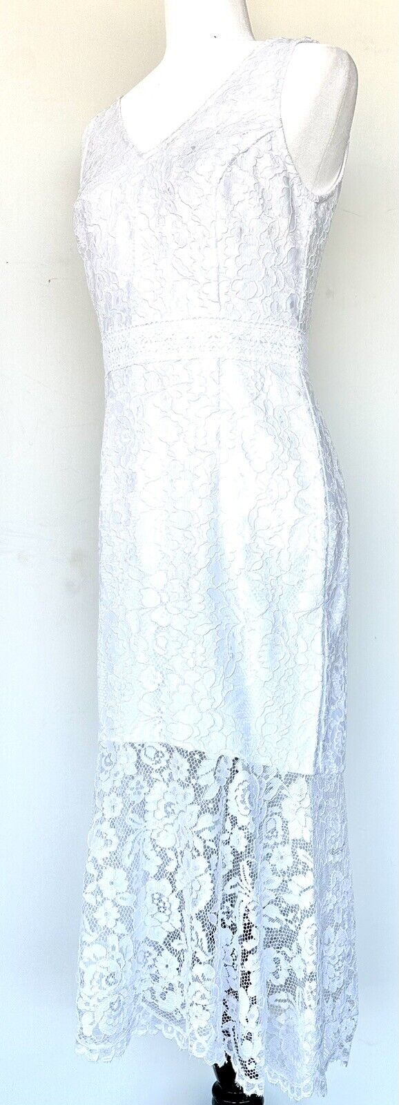 Nanette Lepore White Soutache Lace Mermaid Dress Retail $179 Size 6