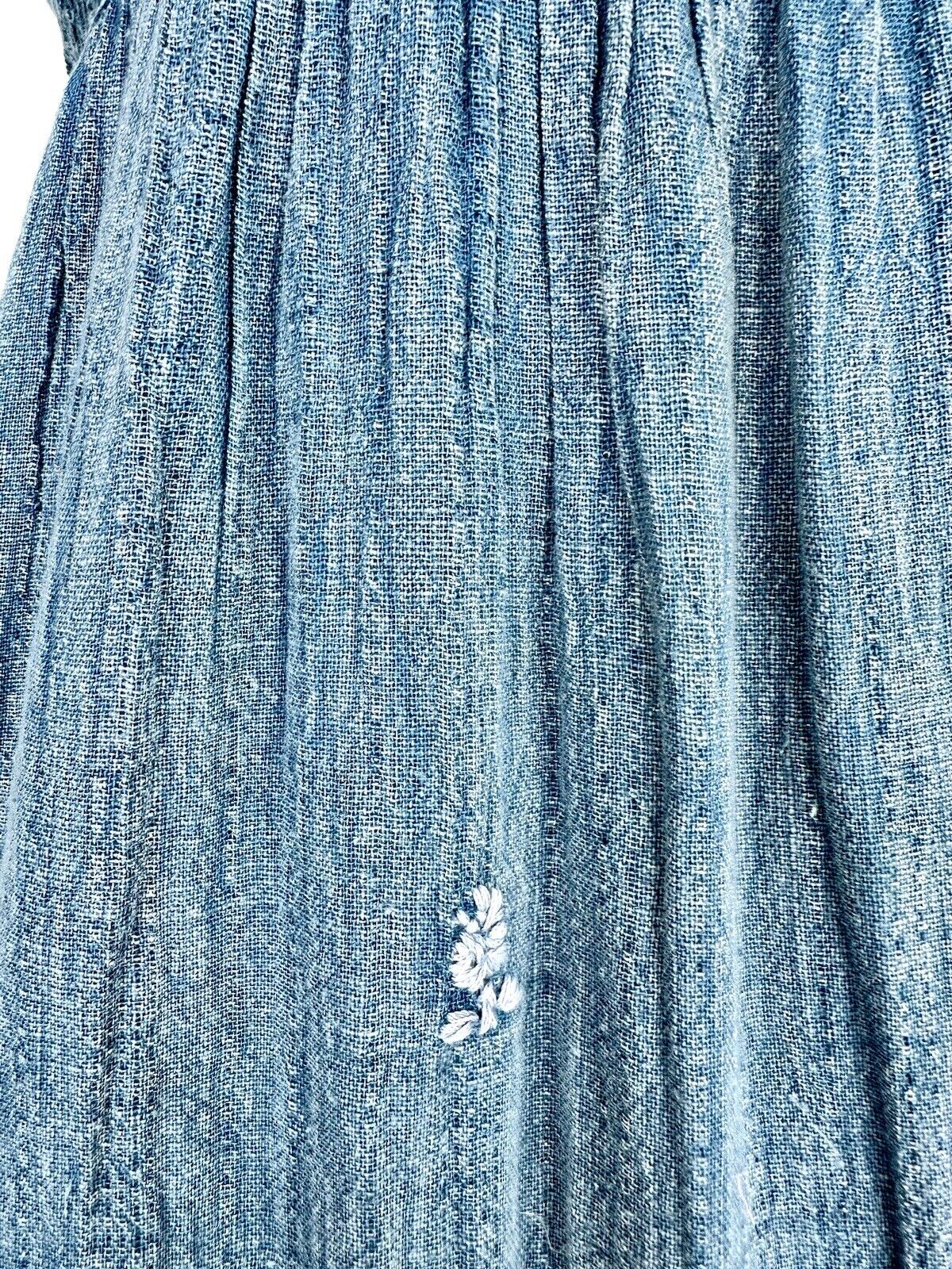 Raga Chambray Embroidered Halter Neck Midi Dress XS New With Tags Retail $98