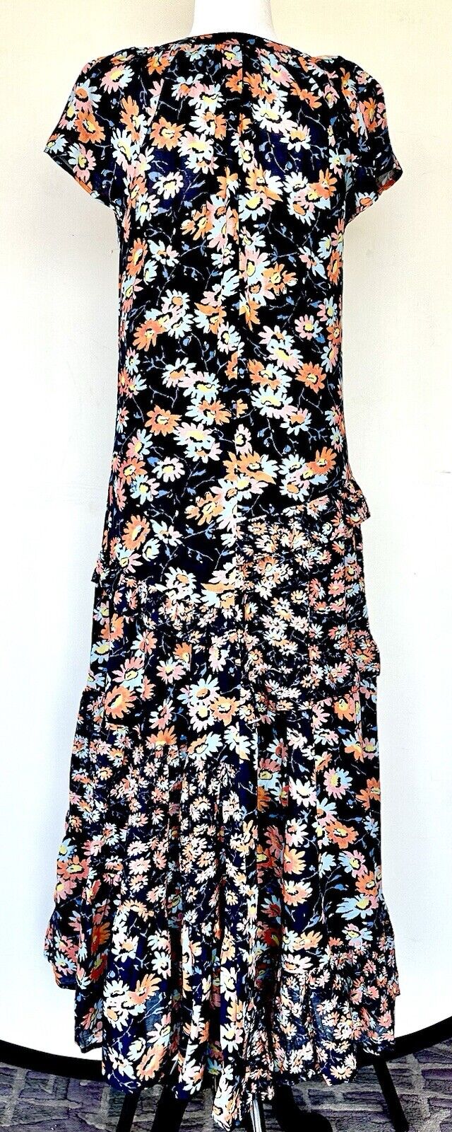 Sundance Pretty Petals Tiered Midi Dress Retails $178 PXXS Ruffle NWT