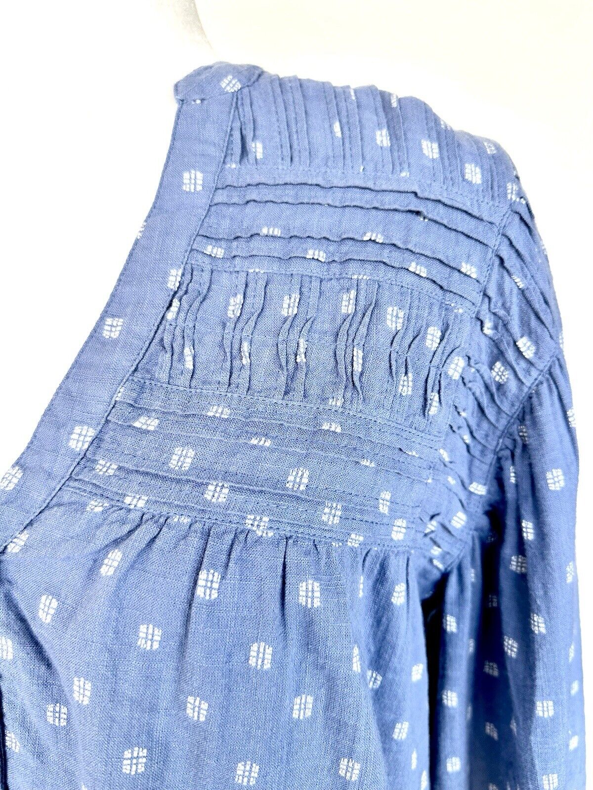 Sundance Clementine Countryside Blouse Retail $93.99 XS Blue Pleated