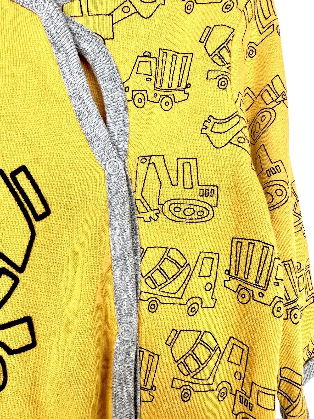 Quiltex Mustard Yellow And Gray Truck Sleepsuit Price $14 3-6 Months