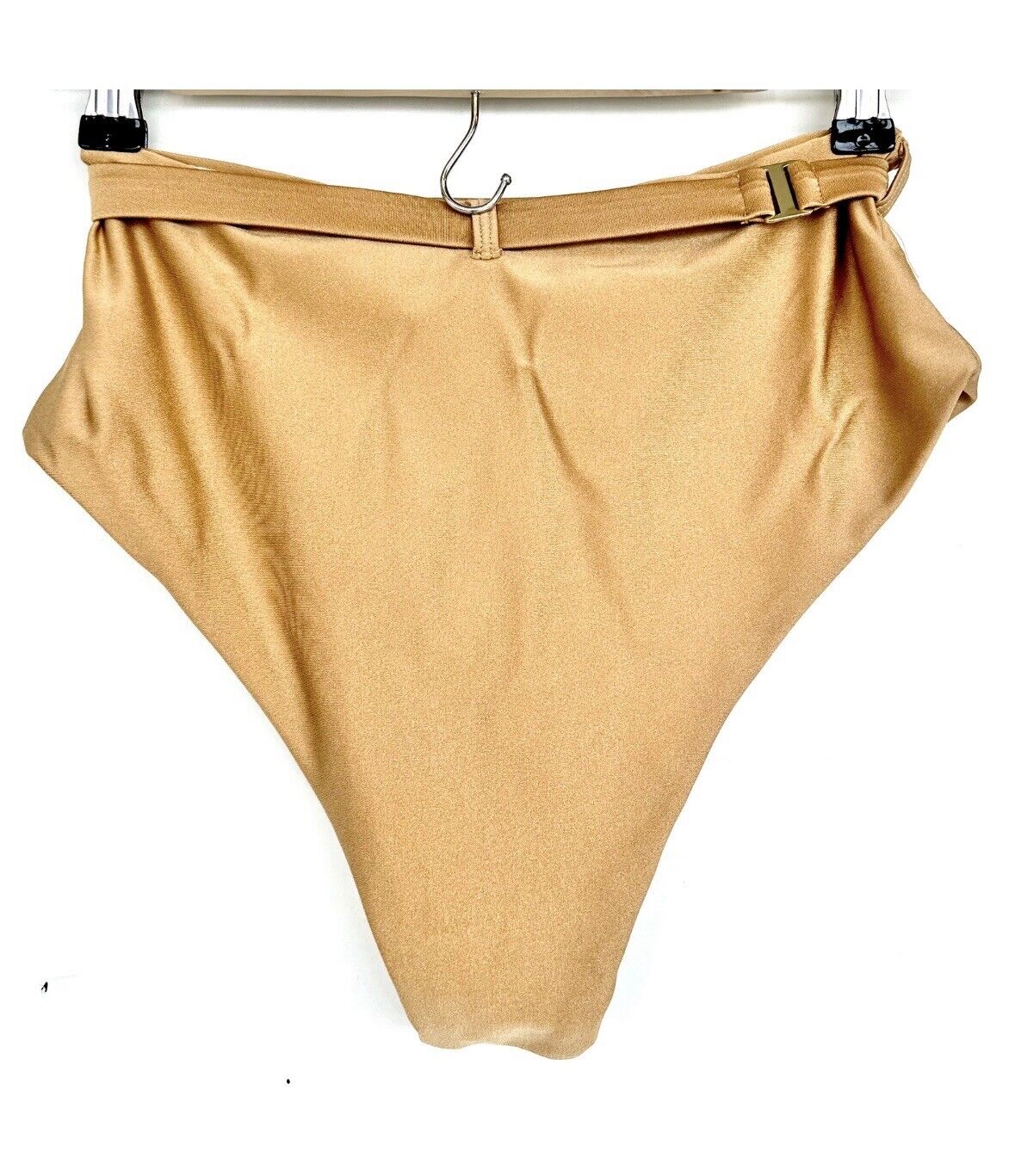 Beach Joy Gold Belted Bikini Bottoms Small New high Waisted