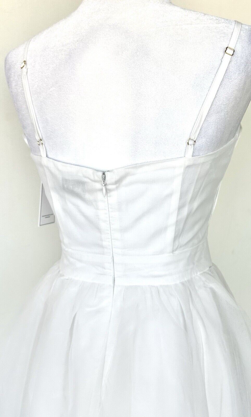 Aura White Tulle Midi Dress Vintage Retro Style Tutu Retail $80 Size XS