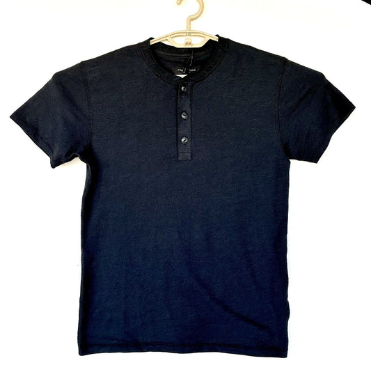 Rag & Bone Henley Tee Stitch Seam Size XSmall Retail $125 Price $85 Black