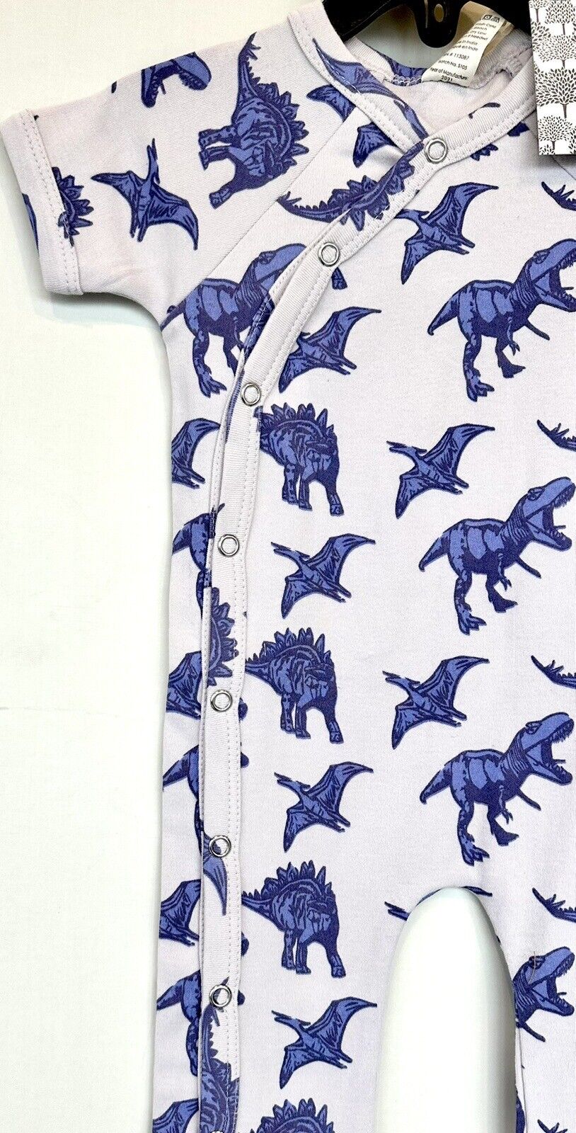 Kate Quinn SS Kimono Style Jumpsuit Organic Cotton Dinosaur 0-3 M Retail $38