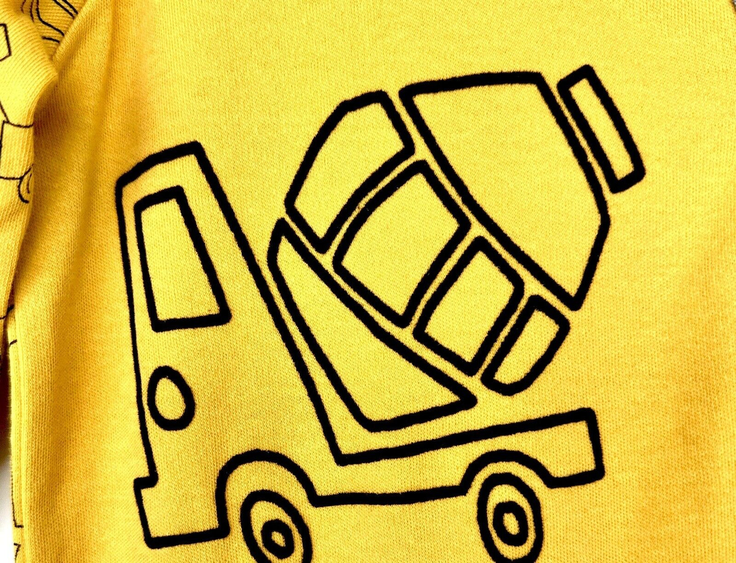 Quiltex Mustard Yellow And Gray Truck Sleepsuit Price $14 3-6 Months