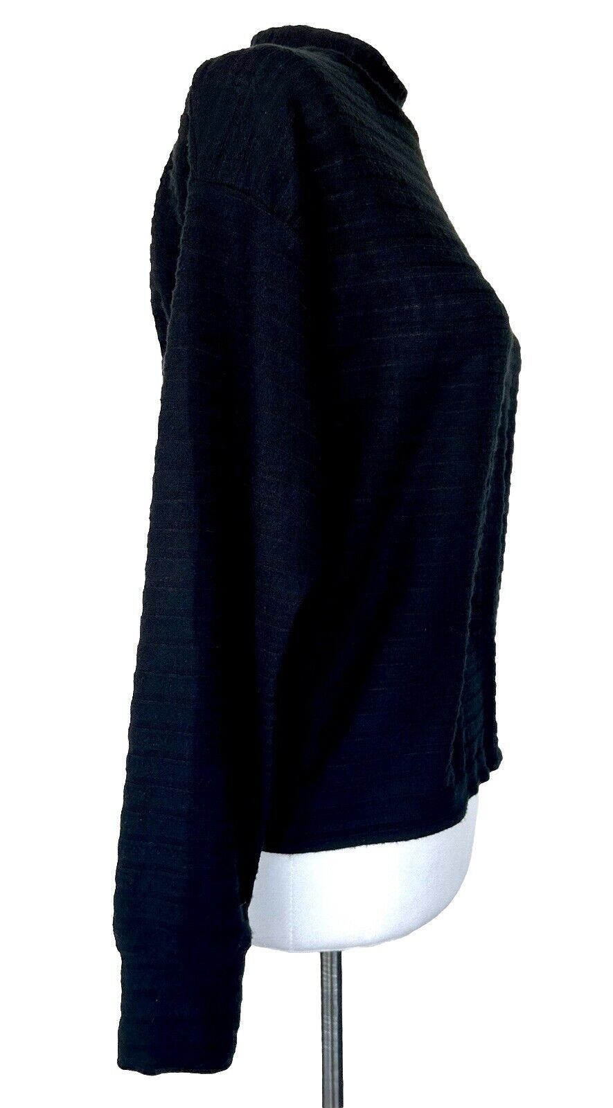 Hippie Rose Juniors Black Striped Knit Pullover Top Small