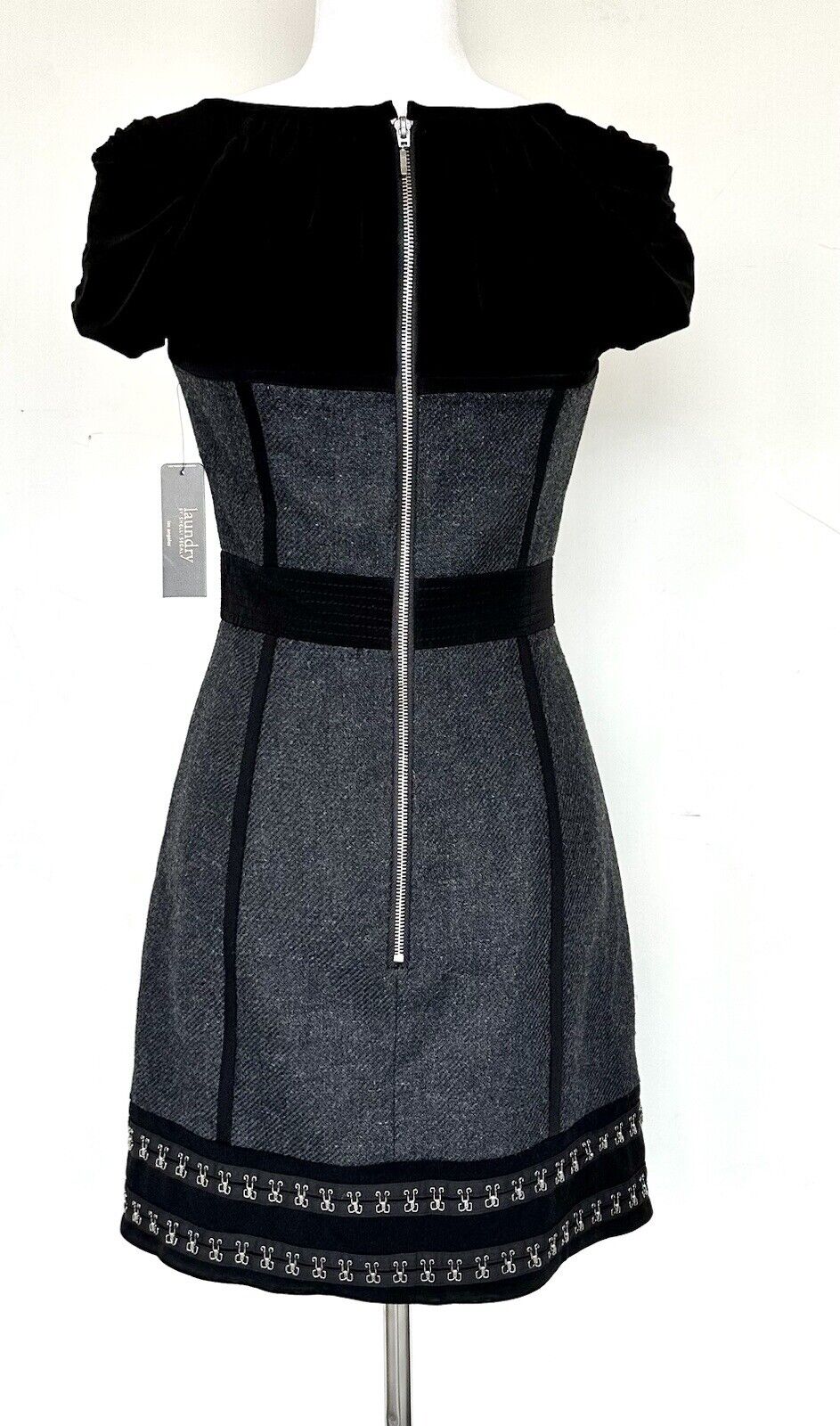 Laundry Shelli Segal Corset Top Black And Gray Dress.Size 2 Retails $265 NWT