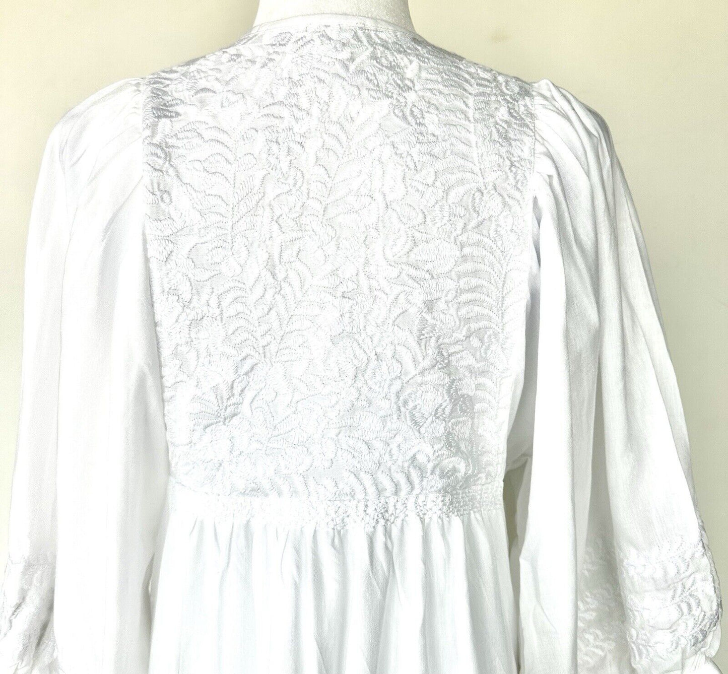 J Marie embroidered Louise MIDI Dress size L Retail $180 Tencel Cotton Linen