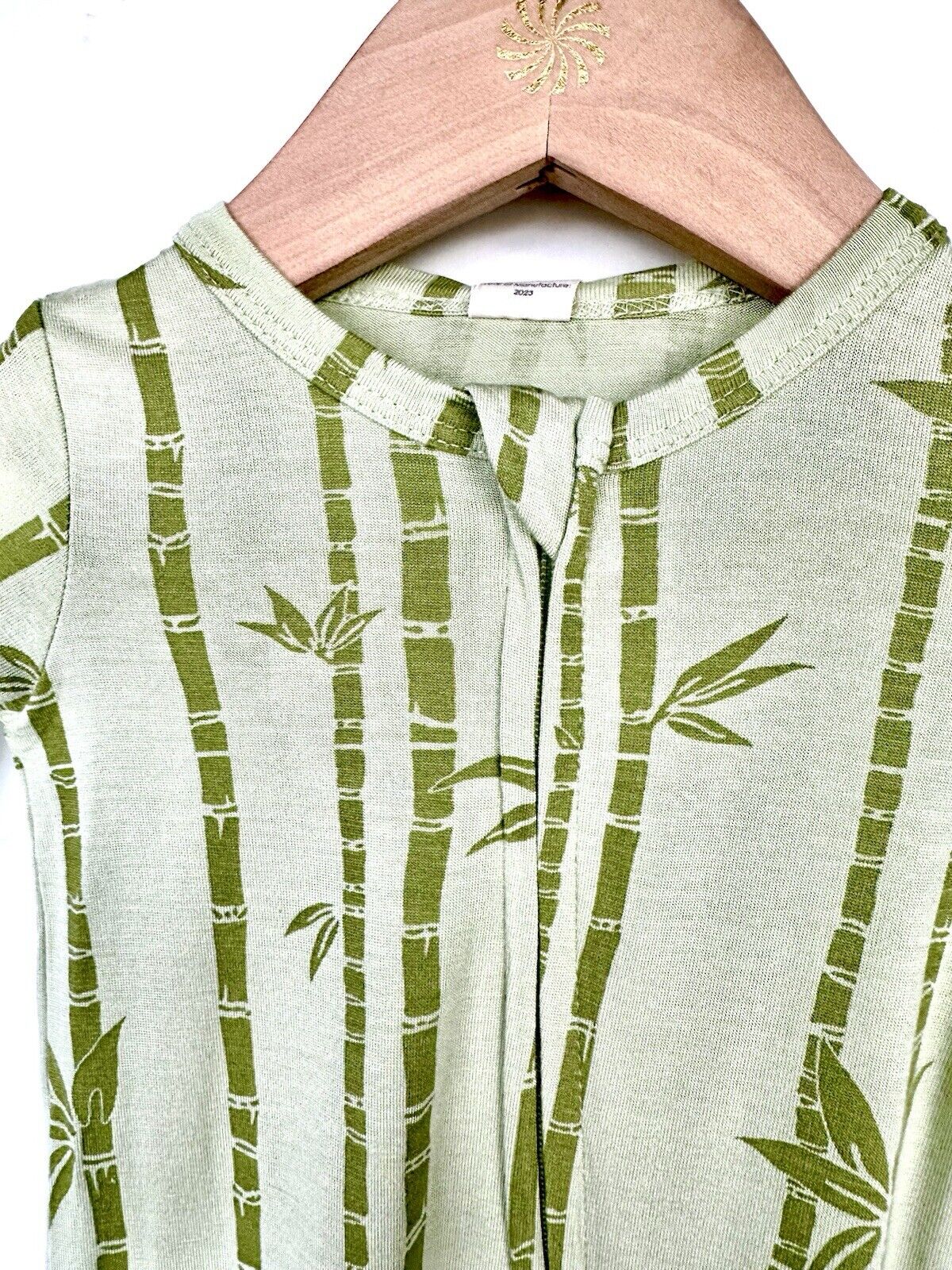 Kate Quinn Bamboo Forest LS Zipper Footie 0-3 M  Soft Modal Spandex