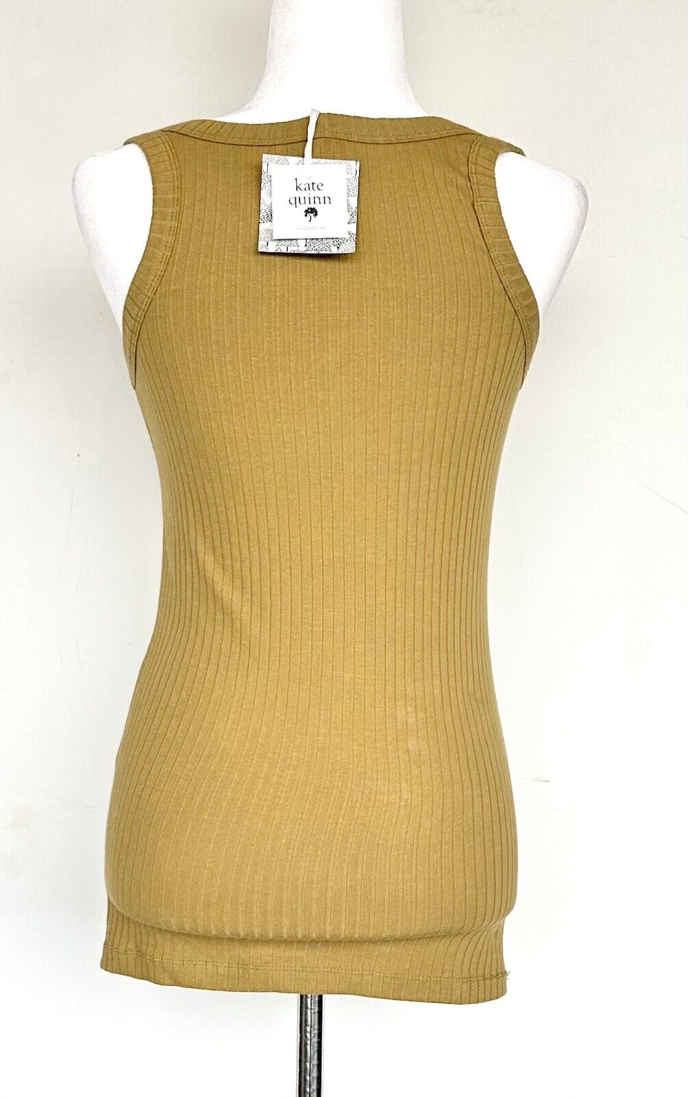 Kate Quinn Fennel Ribbed V Neck Tank Organic Cotton Retails $38 XS