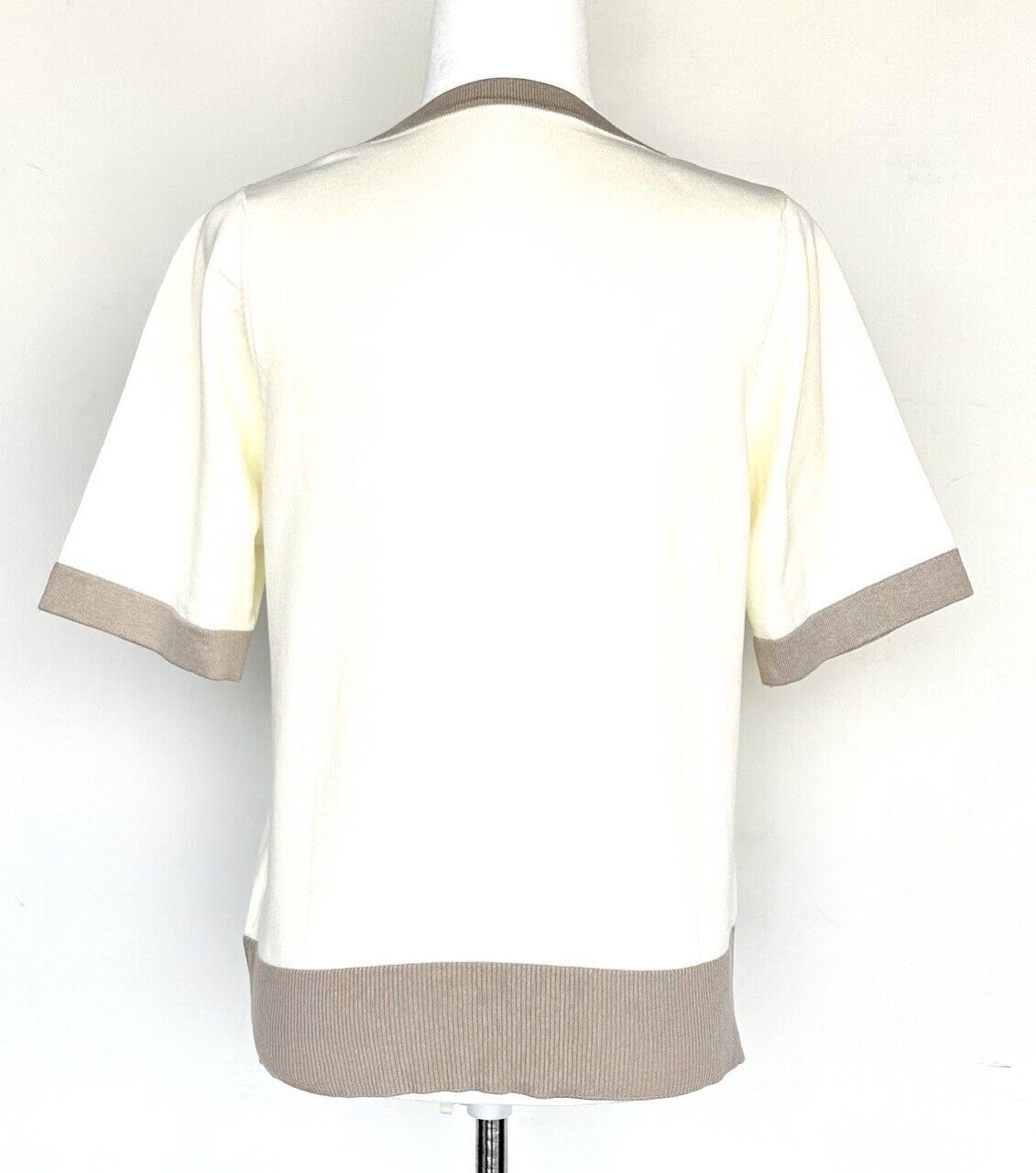 DDD Retro Style Knitted Sweater Short Sleeve Embroidered Size M