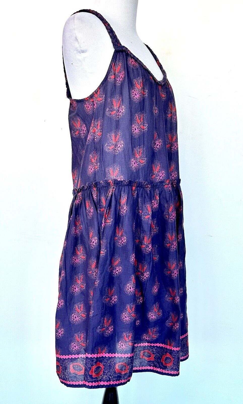 Sundance Rama Sleeveless Dress Braided Straps 100% Indian Cotton Retail $118 XS