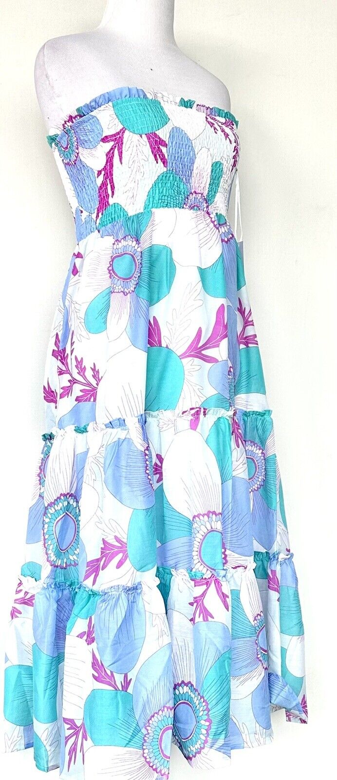 J Marie Mia Rae Tiered Midi Skirt / Dress size M Retail $158 Price $59 NWT