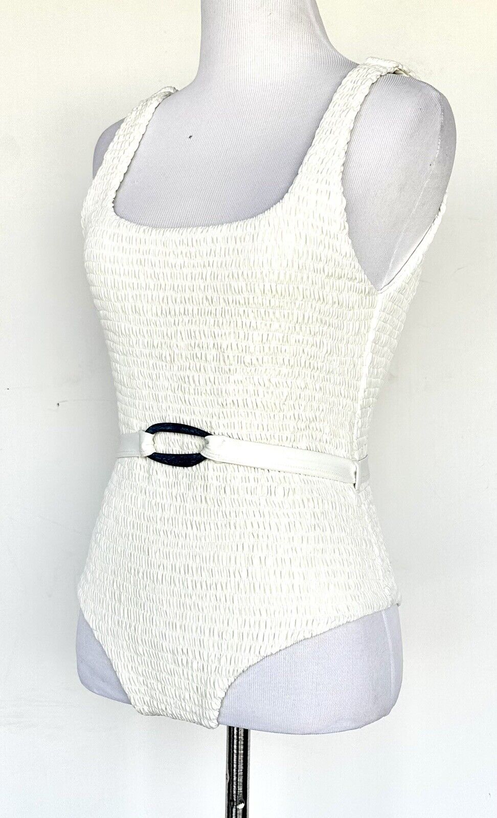 Palm Resort Maya Swimsuit Retail $260 Price $119 Smocked Belted Ivory Size S