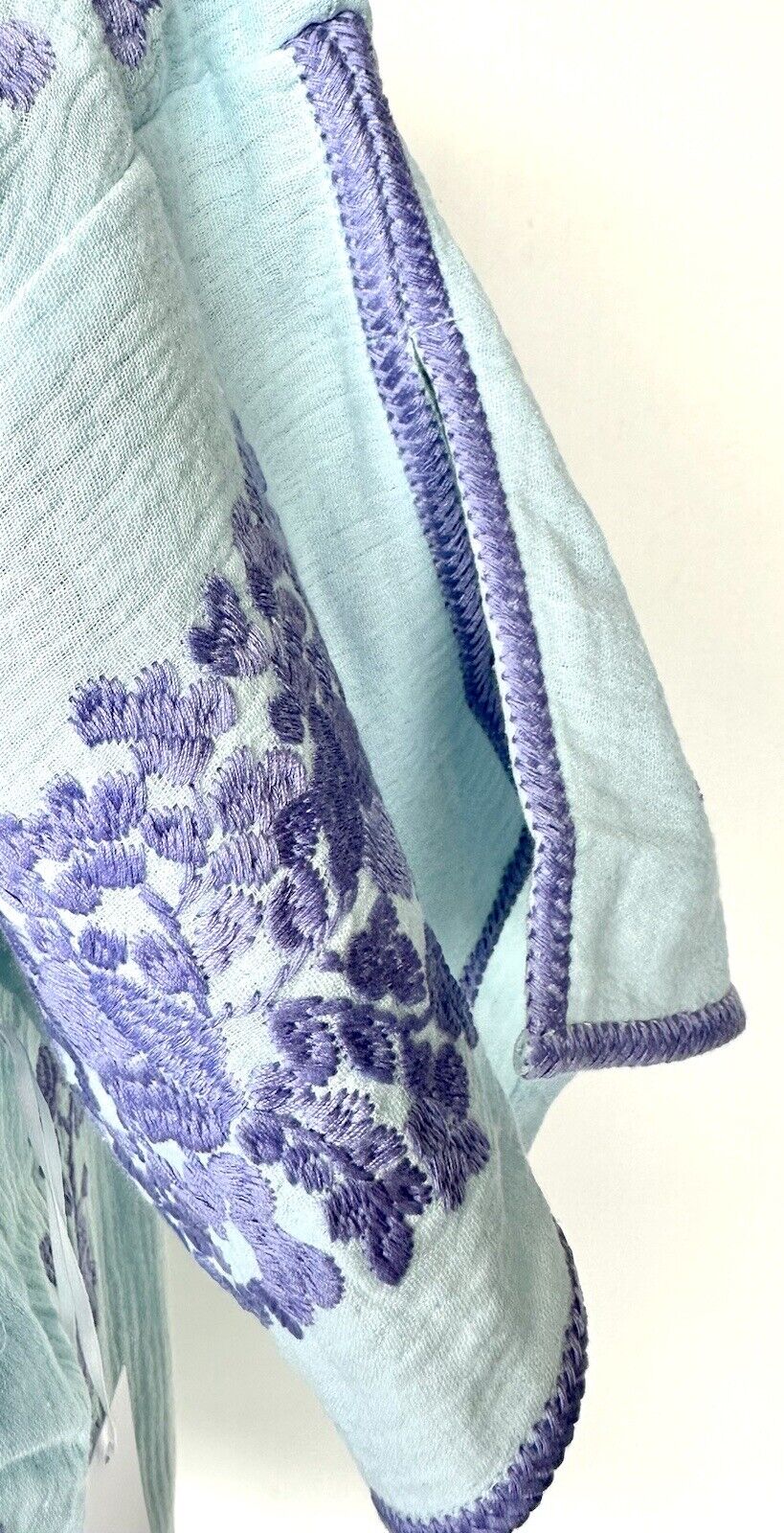 J Marie embroidered Camdyn Top size S Retail $114 Blue / Lilac NWT Soft Rayon