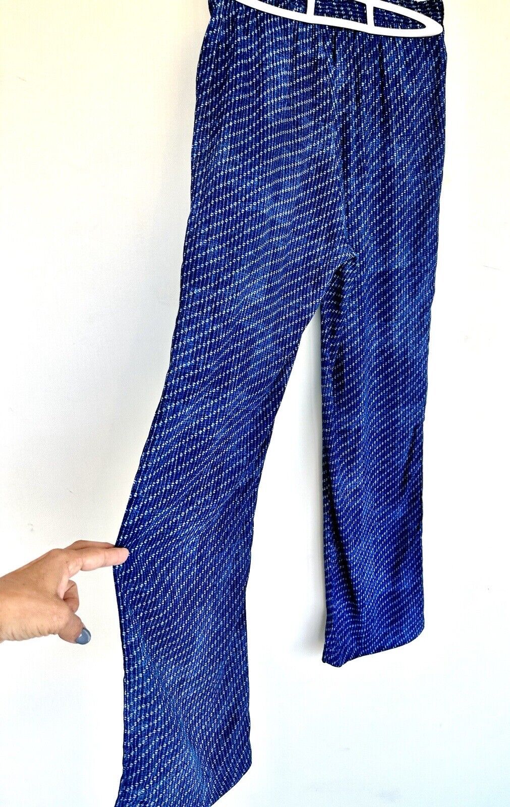 Karen Kane Navy Stripe Elastic Waist Pants XS Retail $128 Price $44 NWT