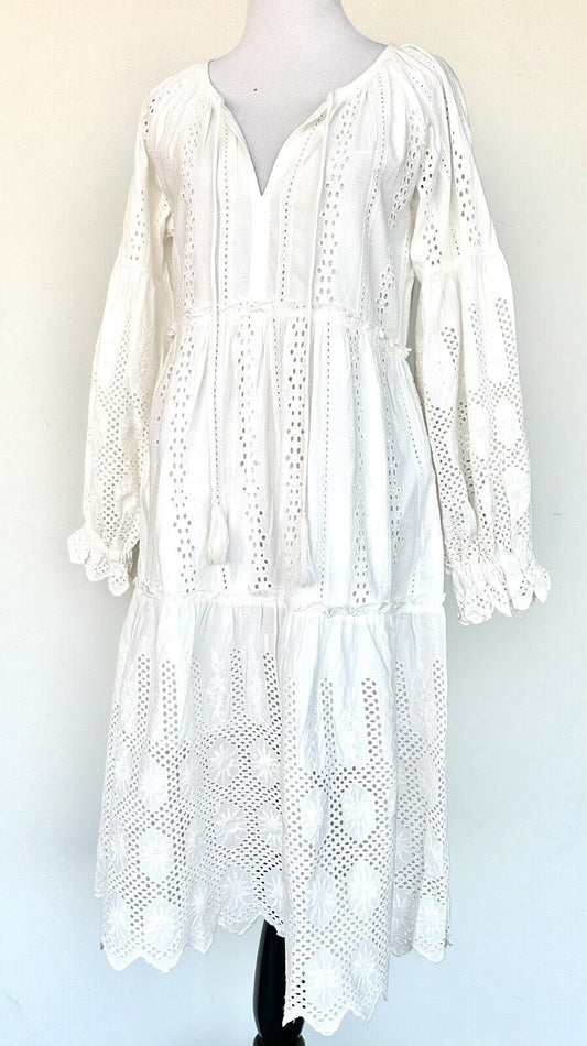 SUNDANCE CATALOG Tolani Vivi Eyelet Lace White Dress Retail $148 Size XS