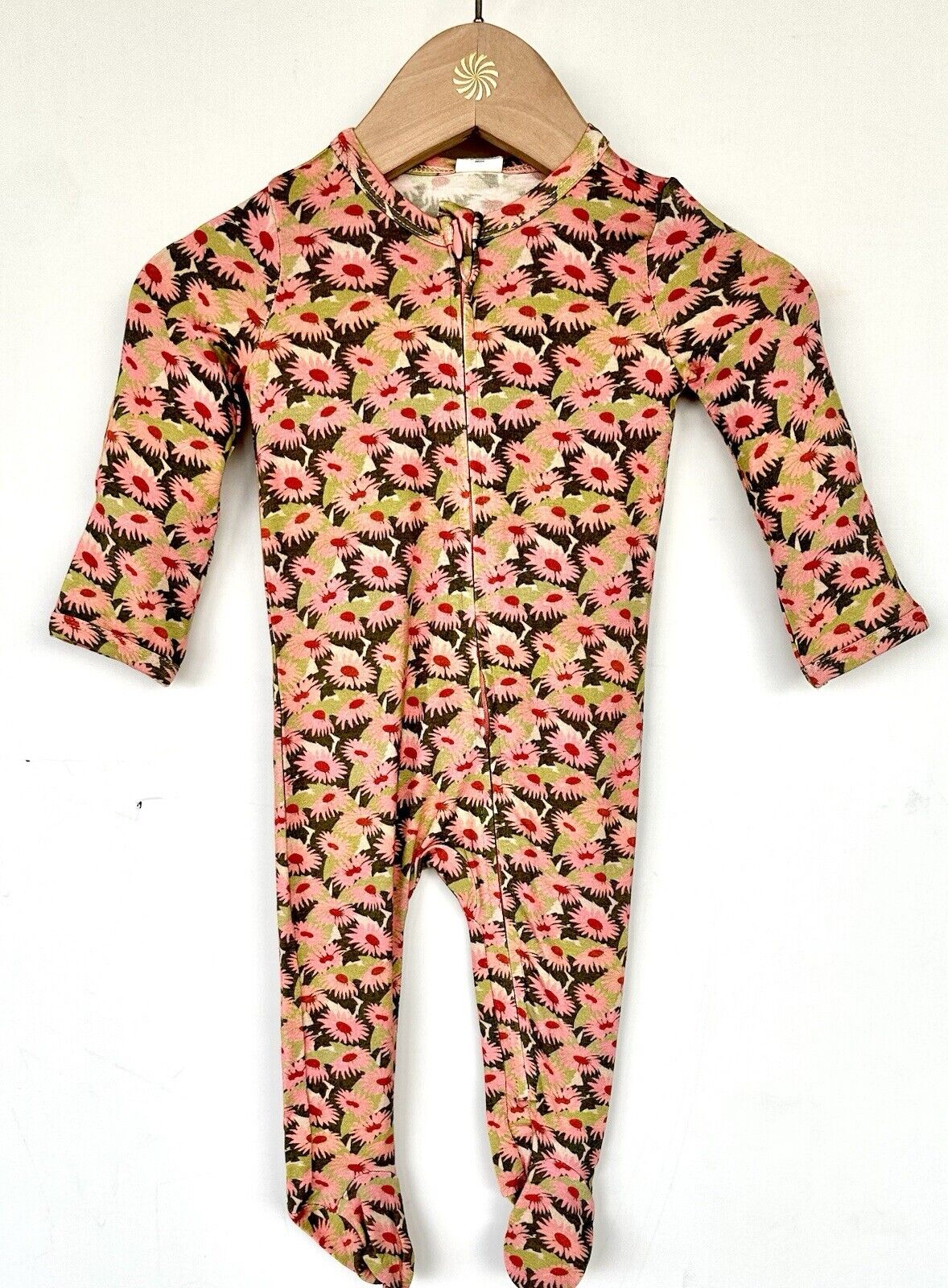 Kate Quinn Daisy LS Zipper Footie newborn Size. Soft Viscose From Bamboo