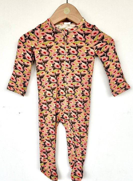 Kate Quinn Daisy LS Zipper Footie newborn Size. Soft Viscose From Bamboo
