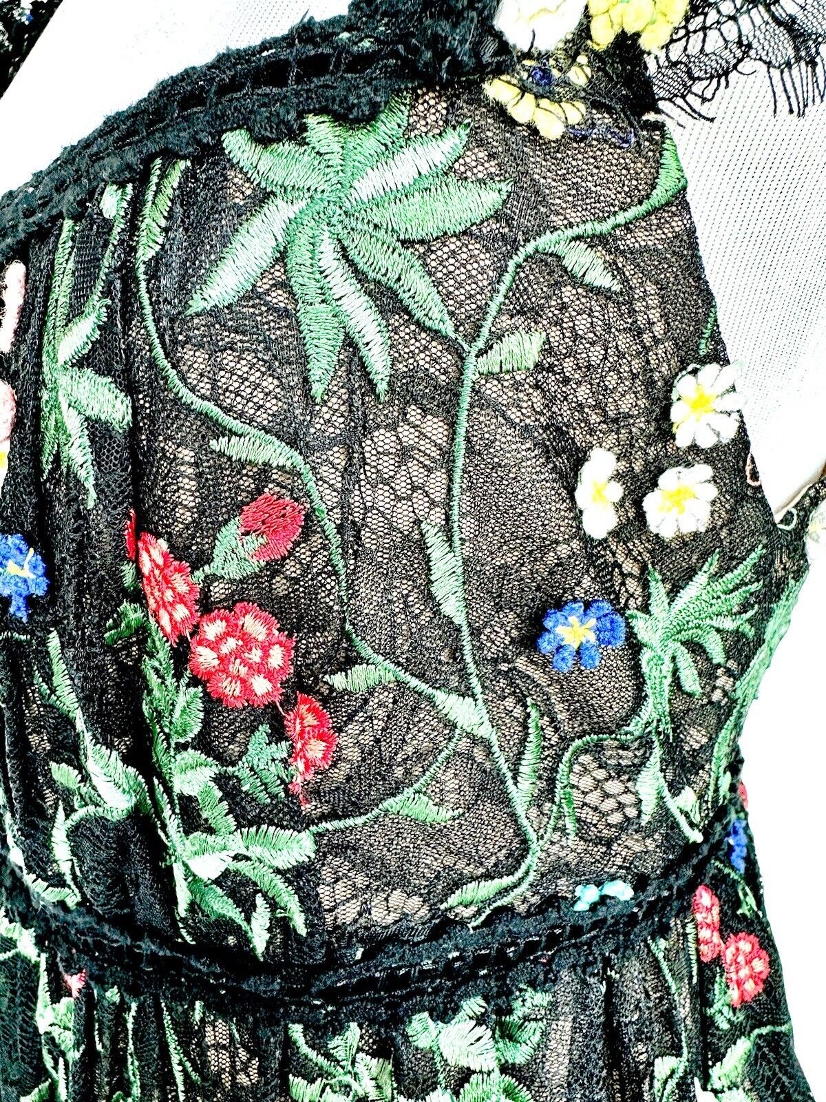 Alice + Olivia McKenna Embroidered Empire Waist Maxi Dress Retails $1795 Size 2