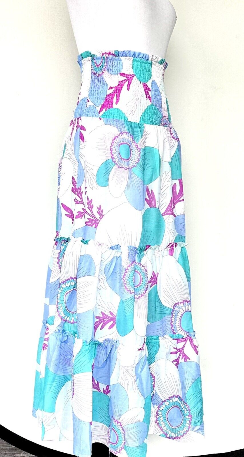 J Marie Mia Rae Tiered Midi Skirt / Dress size M Retail $158 Price $59 NWT