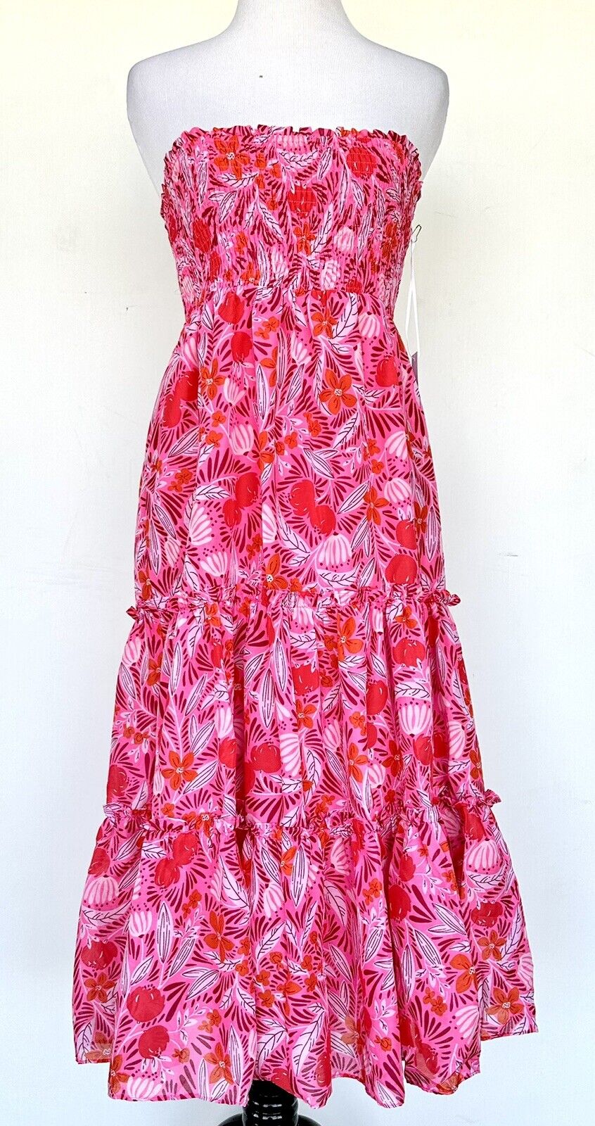 J Marie Dixie Tiered Midi Skirt / Dress size L Retail $158 Price $59 NWT
