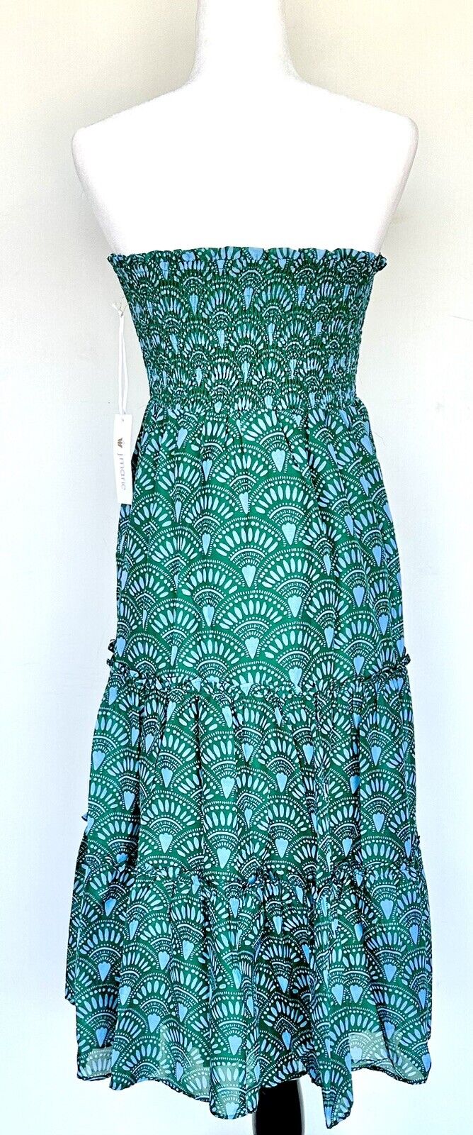 J Marie Norah Tiered Midi Skirt/ Dress size M Retail $158 Price $59 NWT