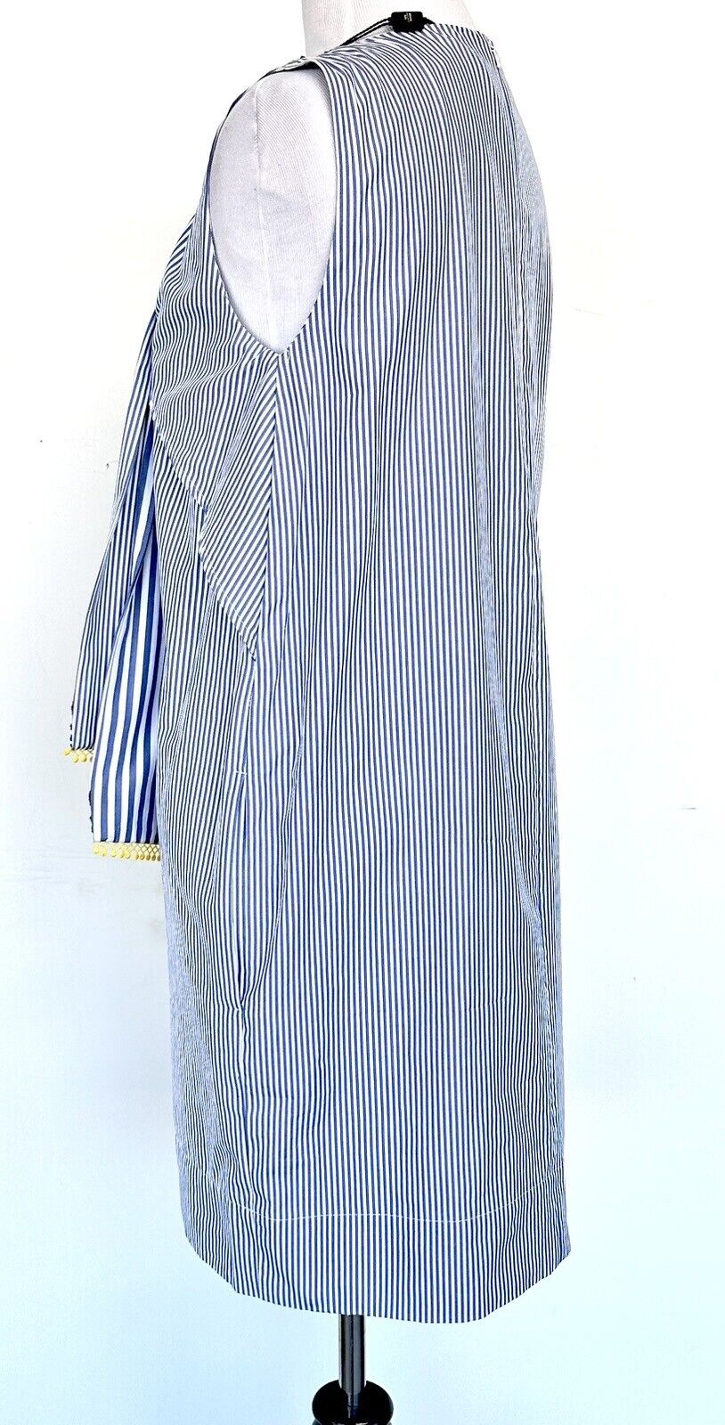 Max Mara Weekend Baleari Stripe Dress Embroidery Scarf Detail Retail $325 Sz 8