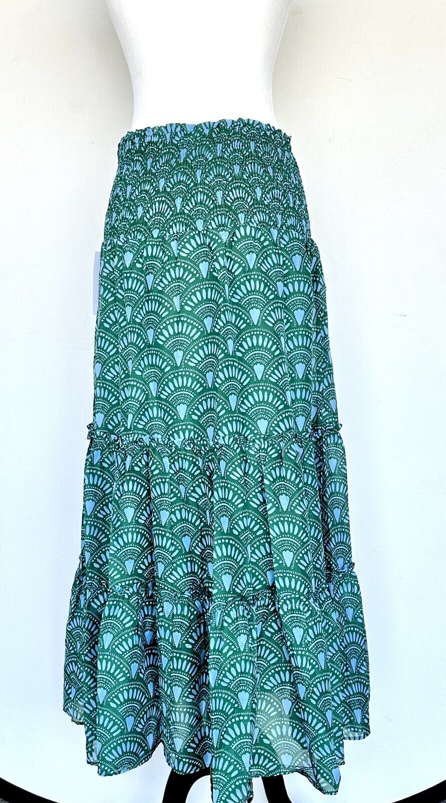 J Marie Norah Tiered Midi Skirt/ Dress size M Retail $158 Price $59 NWT