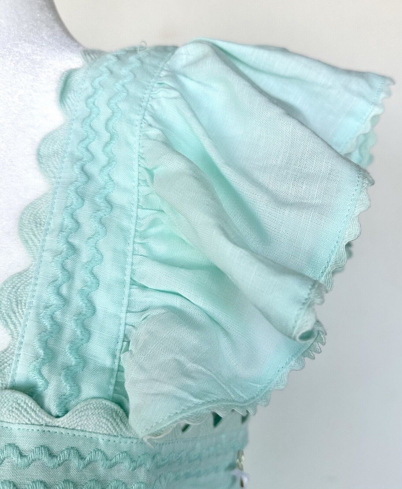 J Marie Brooklyn Dress Retail $128 Flutter Strap Embroidered Linen Mix Large